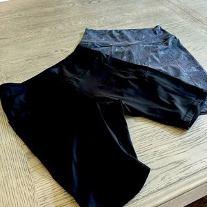 2 pair Zyia Bike shorts. Black/ Black dark teal
